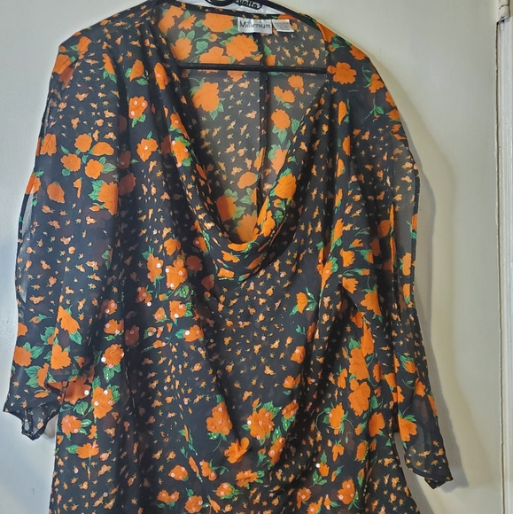 Stunning  Sheer Floral Blouse - Picture 8 of 8